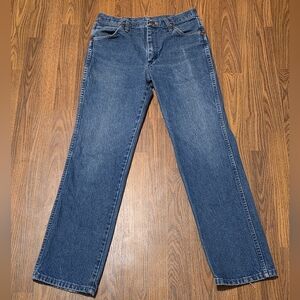 Men’s Wrangler Cowboy Cut Slim Fit 936PWD Jeans 31x30 USA Made Thick Denim D43